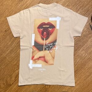 Men’s Cream Graphic Tee - "Love is a Drug"